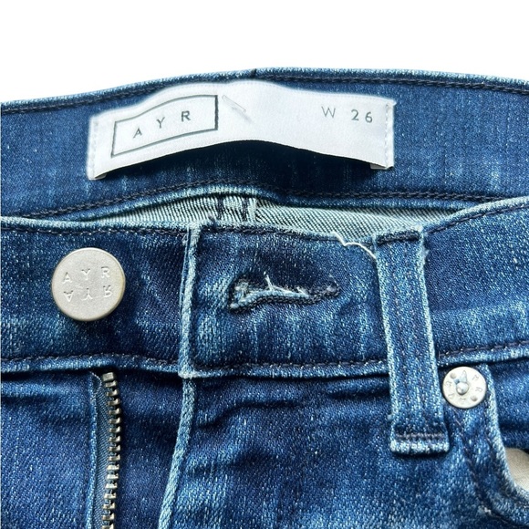 AYR The Skinny Split High Rise w/ Split Hem size 26 Dark Wash Distressed - Picture 9 of 14